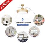 Transparent Hidden Blade Ceiling Fan with LED Light 1stshine Luxury European