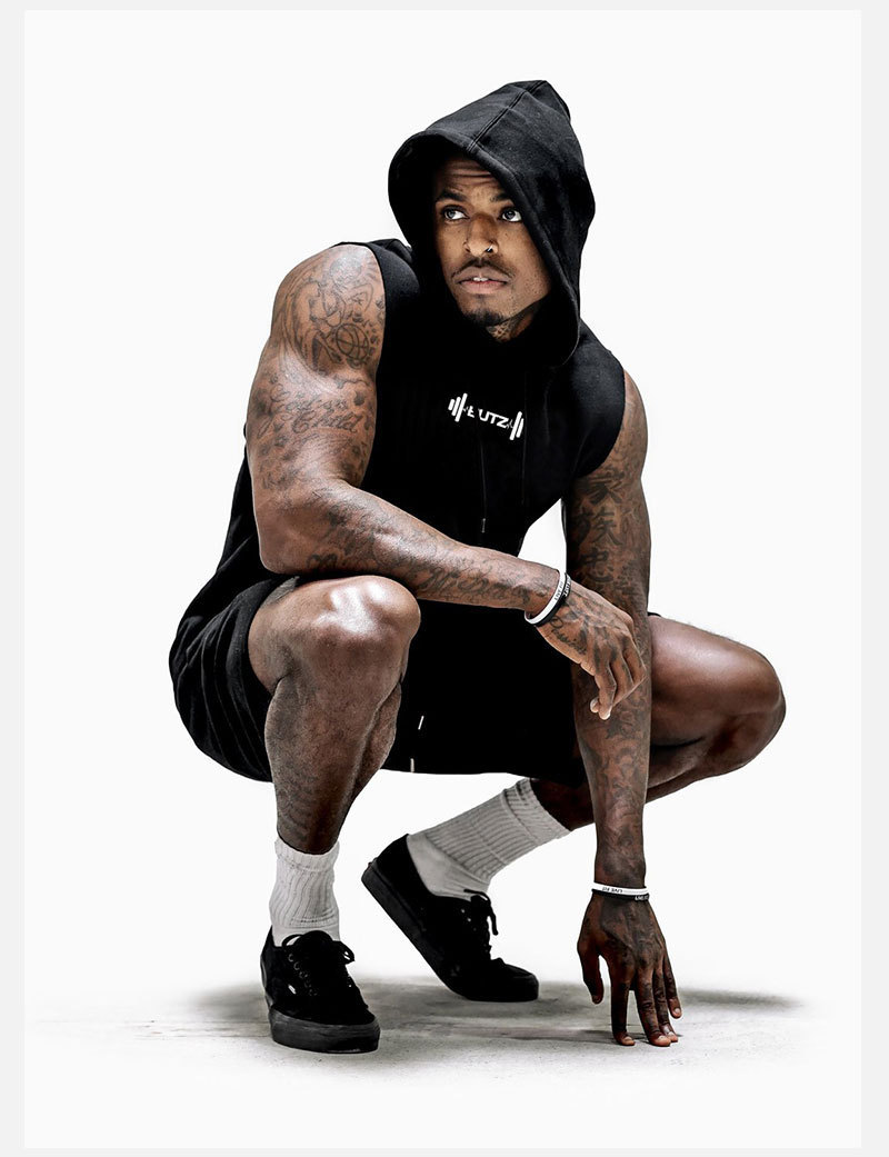 Wholesale Apparel Men Logo Printing Polyester Sleeveless Hoodies