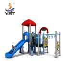 Landscape Amusement Park Kids Outdoor Play Slide With Galvanized Post