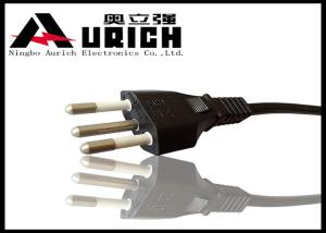 Wholesale Three Prong Brazil Power Cord UC Standard , 3 Round Pin Power Cord from china suppliers