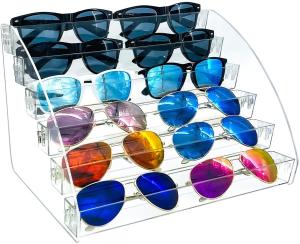 Wholesale Tabletop Holder Sunglasses Display Stand Clear Eyewear Storage Tray 6 Layer from china suppliers