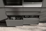 Customized PET Kitchen Cabinets Modern Gray Kitchen Cabinet With Winecase