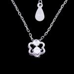 Zircon Stone Strling Silver Necklace Fox Style Animal With Shining / 925 Silver