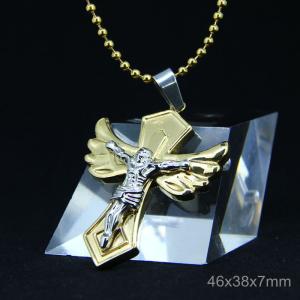 Wholesale Fashion Stainless Steel Jesus Gothic Christian Worship Favorite Necklace Pendant LPJ18 from china suppliers