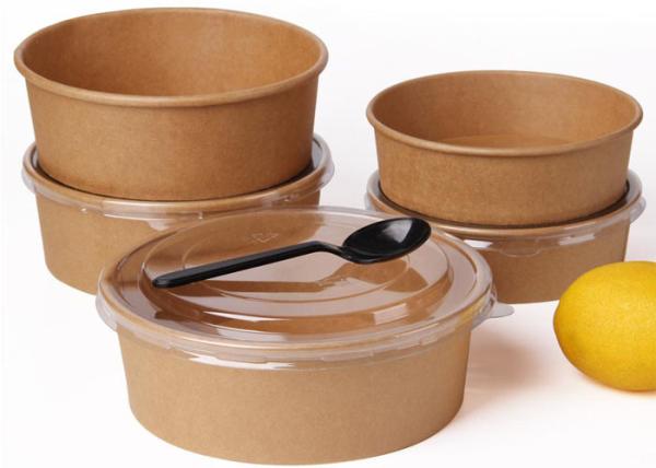 1000ML MICROWAVABLE DISPOSABLE KRAFT SOUP BOWLS BIODEGRADABLE SALAD BOWLS FOR