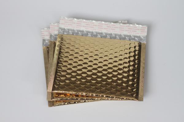 gold metallic bubble mailer 152*200+40mm gloss waterproof metallic bubble