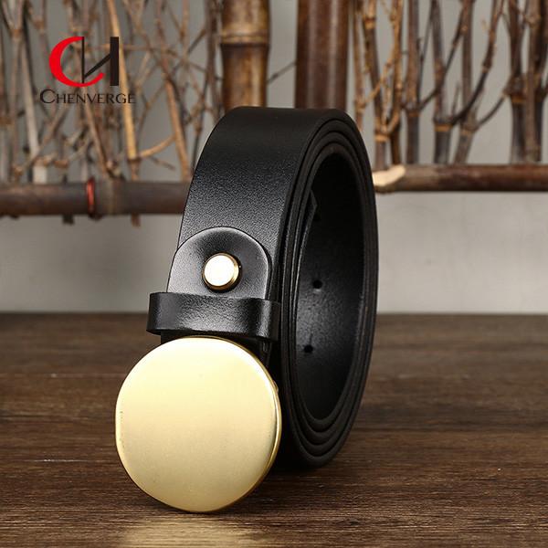 Smooth Standard Width Genuine Leather Belt 105cm First Layer Of Cowhide Superior