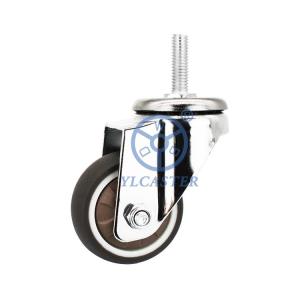 Wholesale M10x25mm Threaded Stem Swivel Brown TPR Casters For Mobile Street Food Carts Easy Install from china suppliers