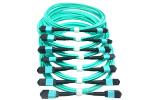 Female To Male Fiber Patch Cord OM3 3M MPO MTP Trunk Cables Aqua Blue
