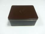 Metal Black Square Tin Containers , Printed Food Cans / Medicine Boxes