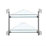 Wall Mounted Triangle Shape Flat Tempered Glass Shelf for Interior Bathroom