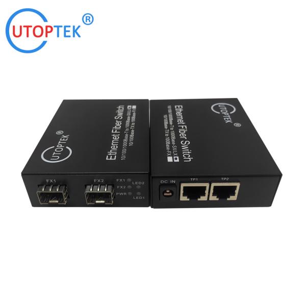 universal Mini Switch 2*10/100/1000Base-Tx to 2*1000Base-Fx SFP Fiber ethernet
