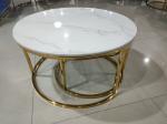 Space Saving 80cm 60cm Round Marble Top Coffee Table