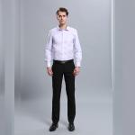 Spring Men Office Work Uniforms Breathable Long Sleeve With Straight Square
