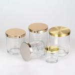 5oz-18oz Clear Glass Candle Empty Cylinder Vessel Containers With Metal Lid