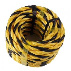 China 0-1000m Length PE Tiger Rope with High Strength in Yellow and Black 3 Strand Twisted on sale