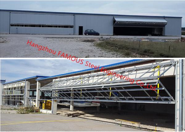 Vertical Bi Fold Hangar Door Solution Light Steel Single Panel Hydraulic