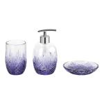 Ombre Orange Luxury Glass Bath Accessories Round Shape With Leaf Pattern Hand