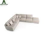 Modern Solid Wood Frame Fabric L-Shaped Sofa Awaiting Area Negotiation Set