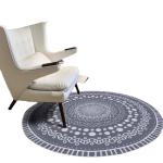 Circular Crystal Velvet Living Room Rugs Modern Thickened Bathroom Non Slip Mat