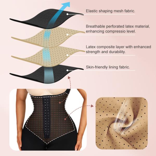 Breathable Latex Open Bust Tummy Control Butt Lifter Shorts Shapewear For Women 0.4kg