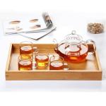 Custom Kitchen Tableware Engraved Bamboo Serving Platter Trays For Coffee Tea