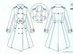 Red Ladies Wool Coat , Melton Trench Coat With Self Fabric Belt / Contrast