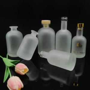 Wholesale 500ml 750ml Clear Matte Glass Cork Whiskey Bottles for Bar Hot Stamping B2B Customized from china suppliers