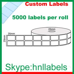 Wholesale Thermal Transfer Labels 25mmX23mm/2 Plain Poly Roll Permanent, 5,000Lpr, 25mm core from china suppliers