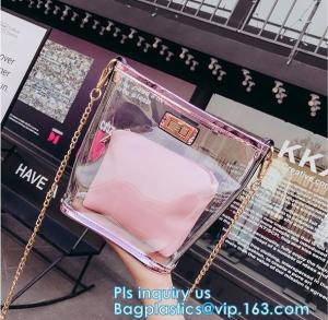 Wholesale Promo custom clear pvc shopping bag, Vinyl Coating Handbags with Logo, shopping bag with custom hand made printing, hand from china suppliers