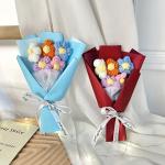 Valentine's Day Delight Mini Bouquet with Woolen Rose Puff Flower in Various