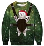 Sustainable Mens Sublimation Print Sweater 100% Polyester Fleece Round Neck