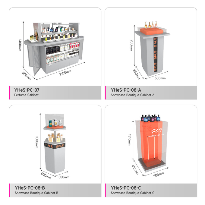 Gray Iron&Wooden Skincare Store Rack Cleaning Products Cabinet With Light Strips For Retail Store Design And Cosmetic Store Display