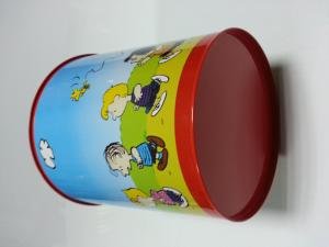 Wholesale Printed Colorful Metal Tin Plate Garbage / Rubbish Can Containers from china suppliers