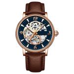 Business 45mm Automatic Mechanical Watch OEM Men'S Waterproof Hollow Skin Strap