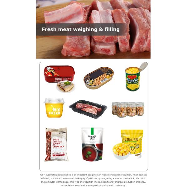 Multihead Weigher Tray Packaging Machine Fresh Meat Tray Sealing Production Line