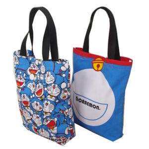 China Eco Friendly Cute Doraemon Ladies Tote Bags Cotton Handbags for Womens on sale