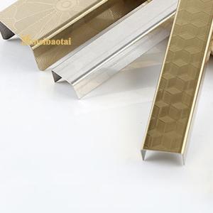 Wholesale U Slot Stainless Steel Tile Trim 201 304 color Embossed Finish Profiles from china suppliers