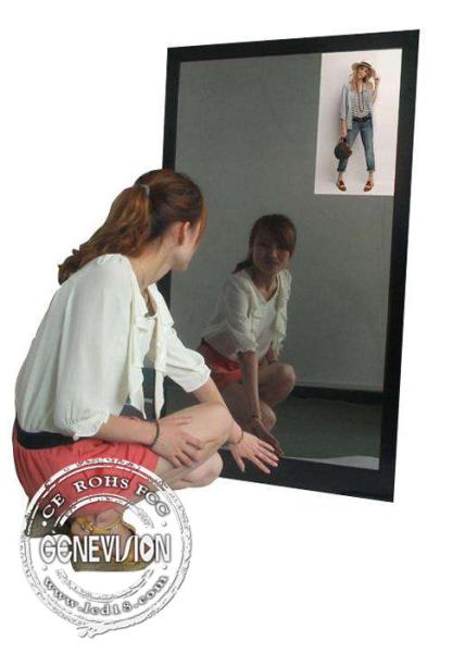 13.3 Inch Magic Mirror Advertising Player , Bathroom Body Motion Sensor Mirror
