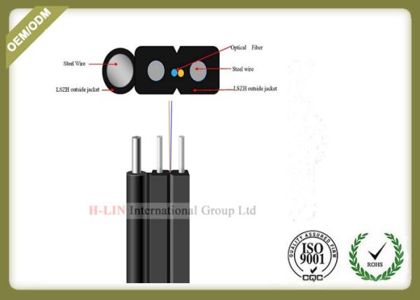 FRP / KFRP Strength Member FTTH drop cable 2 Core SM GJYXFCH with Black or White