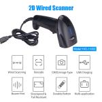 Desktop Barcode Image Scanner 1D 2D Hands Free For Inventary Store Supermarket