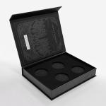 Magnetic Closure Cardboard Display Box Coin Packaging Hollow Faux Book Style Box