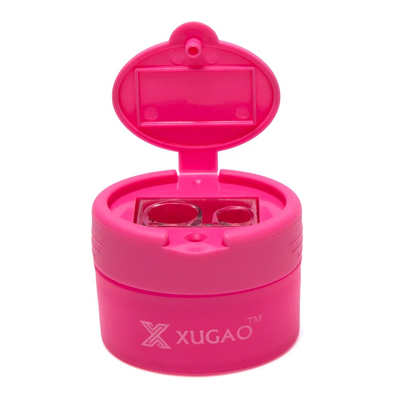 Cute Novelty Children Double Hole Pencil Sharpener Pink Box