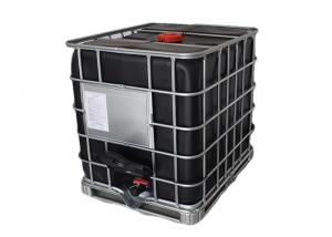 China Black Plastic Tote Ibc Tank Container 275 Gallon With Steel Pallet UN Approved on sale