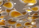 Romantic ribbon art chandelier glass twisted strip shape hotel lobby exhibition