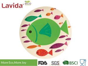 Wholesale Durable Bio Bamboo Fiber Plates Recyclable Anti - Bacteria Fancy Ocean Fishes Pattern from china suppliers