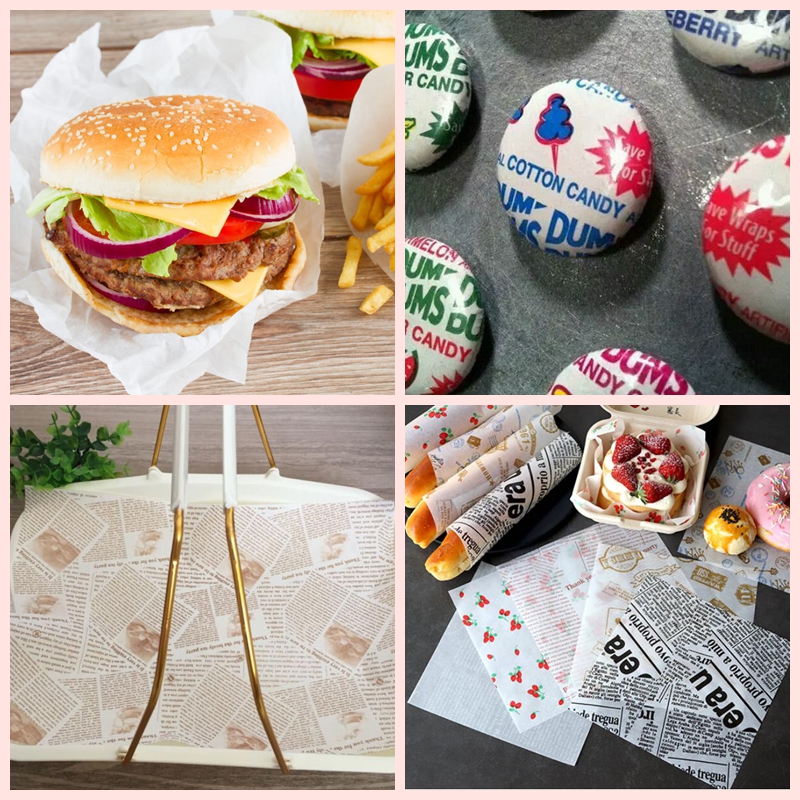 White and Brown Deli Sandwich Wrap 45gsm Grease Proof Food Wrapping Paper