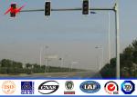 3m Expressway Traffic Light Pole , 1500mm Double Bracket Overpass Metal Light