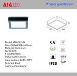 Contemporary surface mounted 24W black interiror LED panel light & led downlight