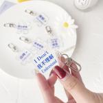 2mm Thickness Transparent Acrylic Keychain Metal Ring Customized Design Acrylic